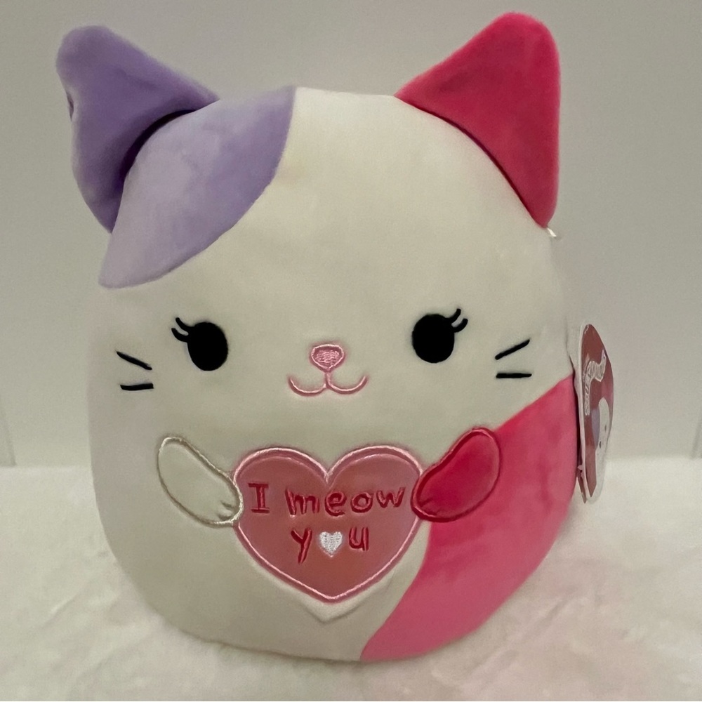 Squishmallow Tiffany Calico Cat 🐱, I Meow You, Valentine’s Day ♥️, 8” New